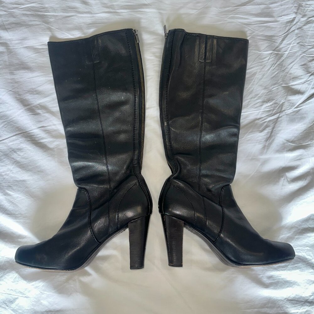 Frye Marissa Womens Back Zip Tall Black Leather Zip Up Boots US 10 M - Picture 2 of 9